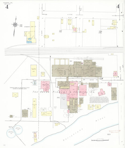 Sanborn Fire Insurance Map from Newport, New Castle County, Delaware (1937), Sheet #0004 - Historic Sanborn Fire Insurance Map Print, vintage old map wall art, antique decor, genealogy gift, Delaware Delaware map