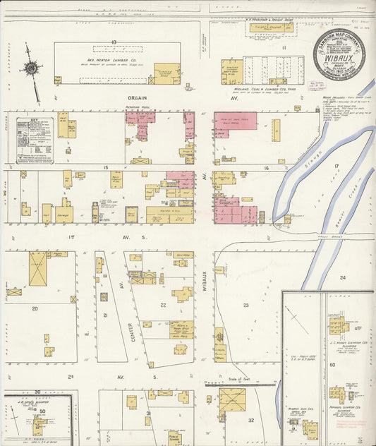 Sanborn Fire Insurance Map from Wibaux, Wibaux County, Montana (1910), Sheet #0001 - Historic Sanborn Fire Insurance Map Print, vintage old map wall art, antique decor, genealogy gift, Montana Montana map