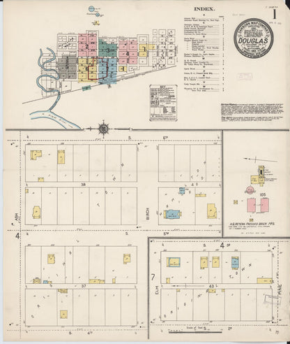 Sanborn Fire Insurance Map from Douglas, Converse County, Wyoming (1912), Sheet #0001 - Complete Map Set gallery image, historic Sanborn map, vintage wall art, Wyoming Wyoming