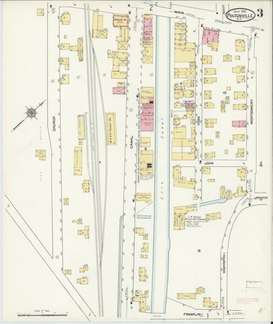 Sanborn Fire Insurance Map from Fultonville, Montgomery County, New York (1912), Sheet #0003 - Historic Sanborn Fire Insurance Map Print, vintage old map wall art, antique decor, genealogy gift, New York New York map
