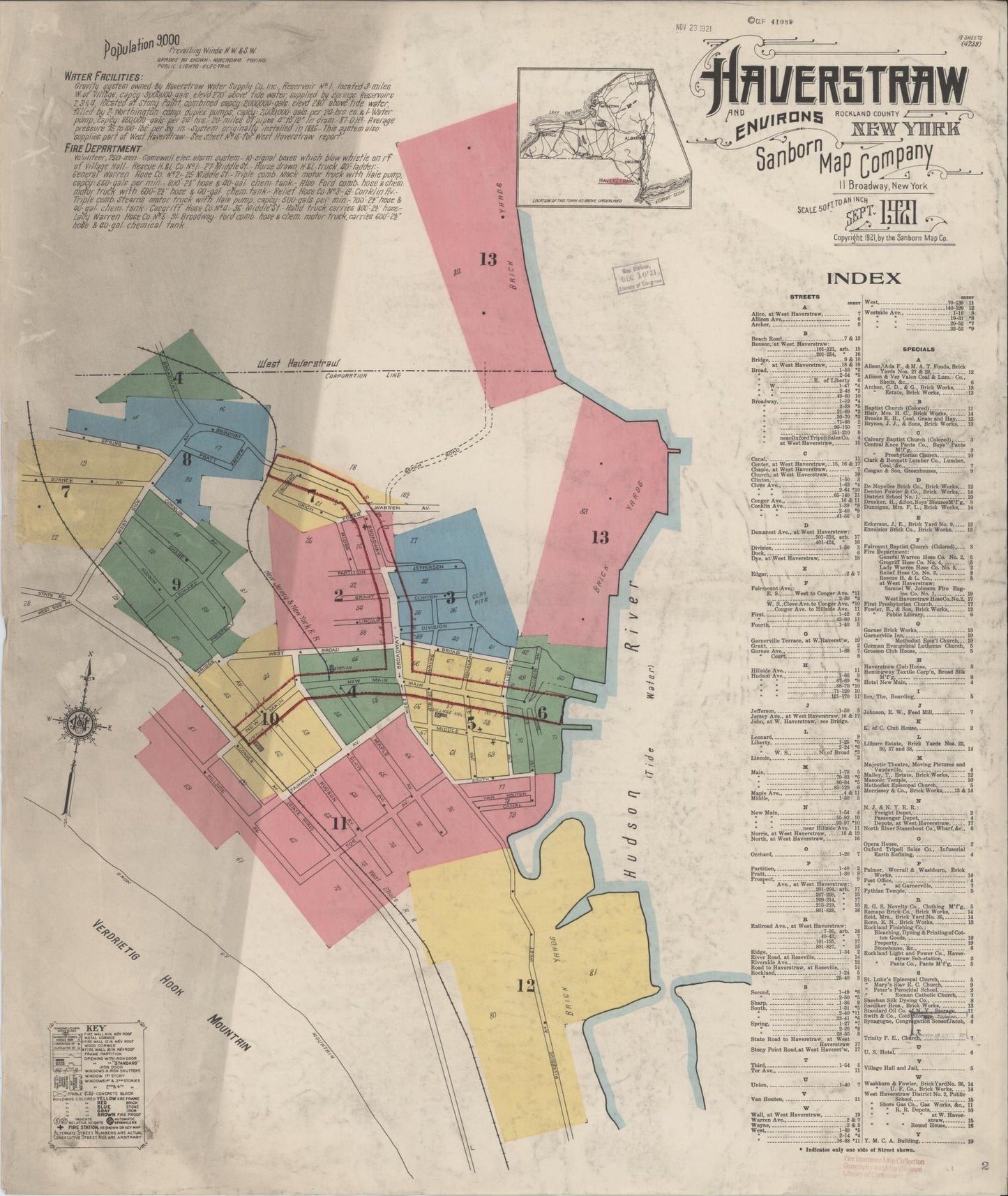 Sanborn Fire Insurance Map from Haverstraw, Rockland County, New York. (1921) – Historic Sanborn Fire Insurance Map Print