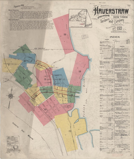 Sanborn Fire Insurance Map from Haverstraw, Rockland County, New York. (1921) – Historic Sanborn Fire Insurance Map Print