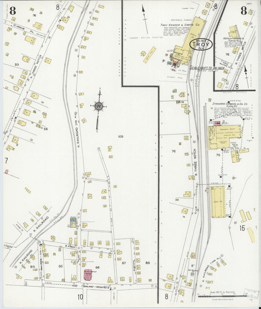 Sanborn Fire Insurance Map from Troy, Pike County, Alabama (1923), Sheet #0008 - Historic Sanborn Fire Insurance Map Print, vintage old map wall art, antique decor, genealogy gift, Alabama Alabama map