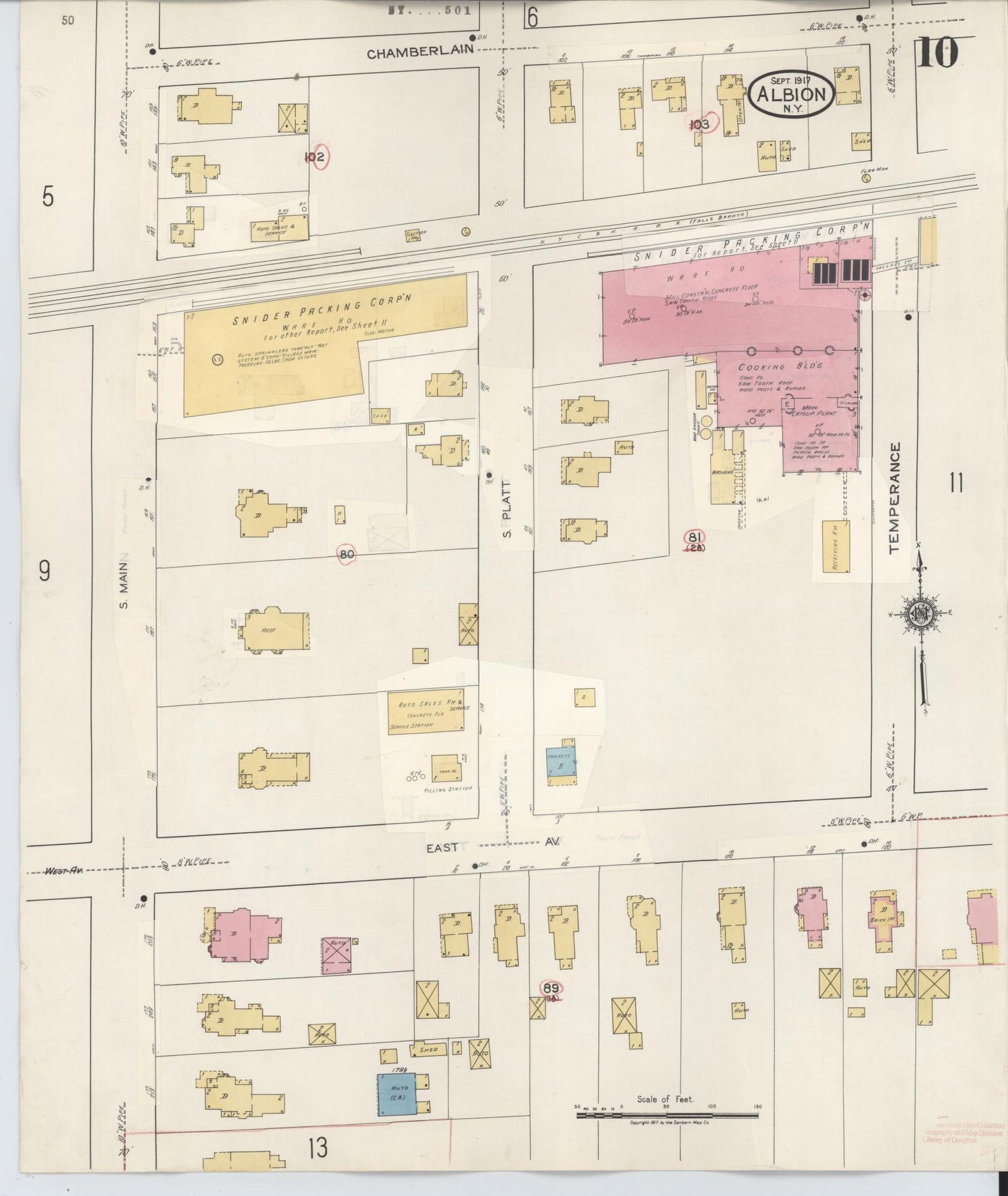 Sanborn Fire Insurance Map from Albion, Orleans County, New York (1941), Sheet #0010 - Complete Map Set gallery image, historic Sanborn map, vintage wall art, New York New York