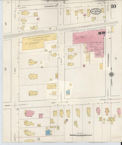 Sanborn Fire Insurance Map from Albion, Orleans County, New York (1941), Sheet #0010 - Complete Map Set gallery image, historic Sanborn map, vintage wall art, New York New York