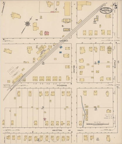 Sanborn Fire Insurance Map from Sheffield, Warren County, Pennsylvania (1922), Sheet #0005 - Historic Sanborn Fire Insurance Map Print, vintage old map wall art, antique decor, genealogy gift, Pennsylvania Pennsylvania map
