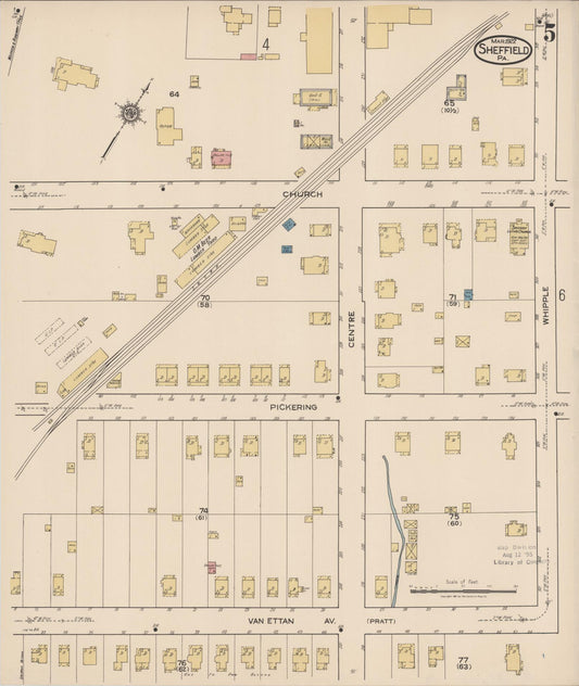 Sanborn Fire Insurance Map from Sheffield, Warren County, Pennsylvania (1922), Sheet #0005 - Historic Sanborn Fire Insurance Map Print, vintage old map wall art, antique decor, genealogy gift, Pennsylvania Pennsylvania map