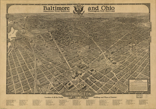Washington, the beautiful capital of the nation (1923) – Historic Bird’s-Eye View Panorama Print