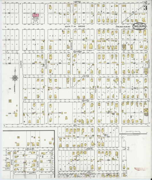 Sanborn Fire Insurance Map from Shelburn, Sullivan County, Indiana (1921), Sheet #0003 - Historic Sanborn Fire Insurance Map Print, vintage old map wall art, antique decor, genealogy gift, Indiana Indiana map