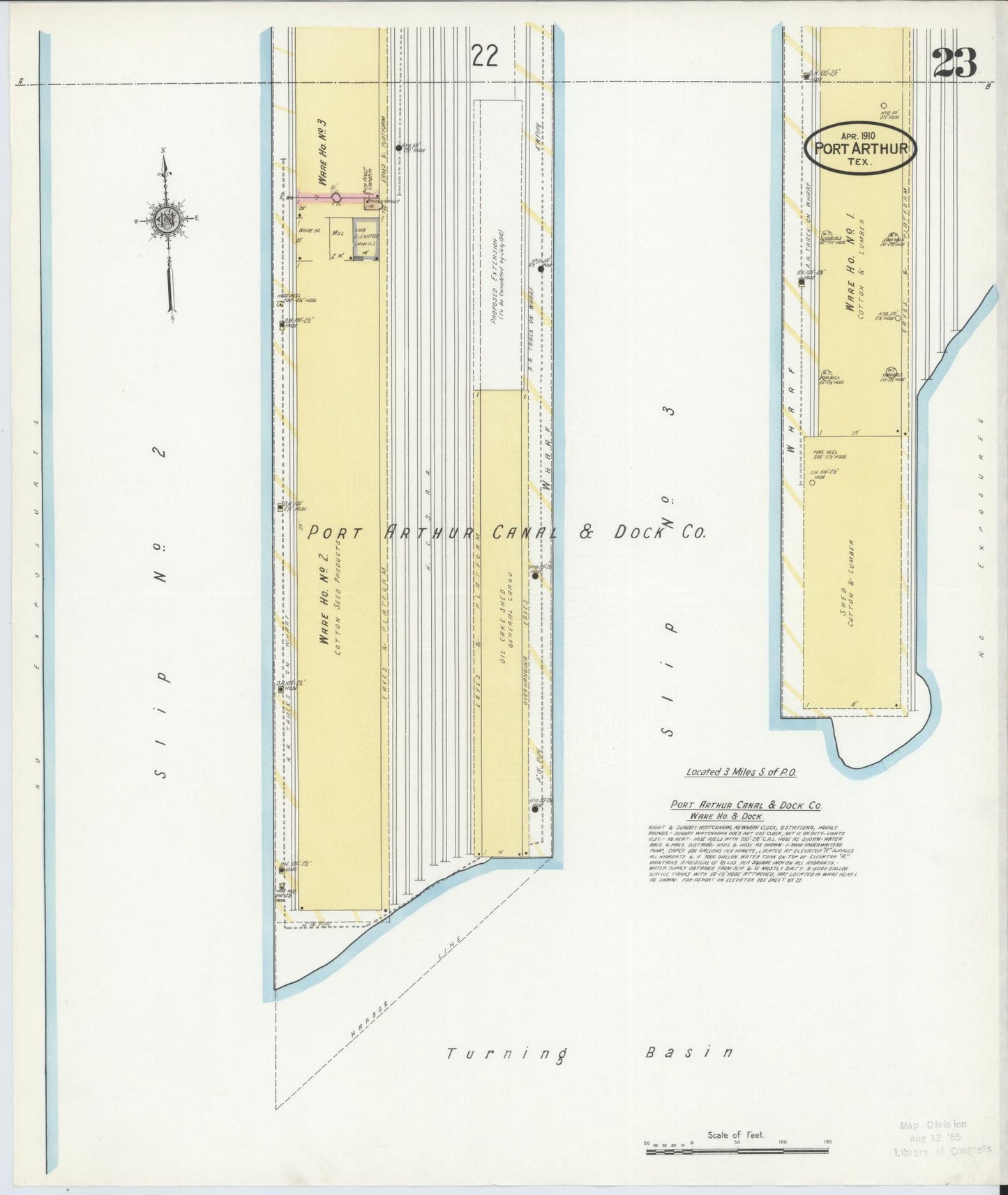 Sanborn Fire Insurance Map from Port Arthur, Jefferson County, Texas (1910), Sheet #0023 - Complete Map Set gallery image, historic Sanborn map, vintage wall art, Texas Texas