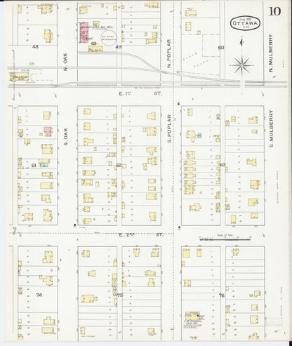 Sanborn Fire Insurance Map from Ottawa, Franklin County, Kansas (1893), Sheet #0010 - Complete Map Set gallery image, historic Sanborn map, vintage wall art, Kansas Kansas