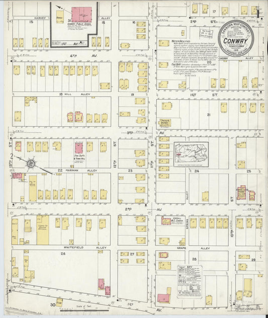 Sanborn Fire Insurance Map from Conway, Beaver County, Pennsylvania (1916), Sheet #0001 - Historic Sanborn Fire Insurance Map Print, vintage old map wall art, antique decor, genealogy gift, Pennsylvania Pennsylvania map