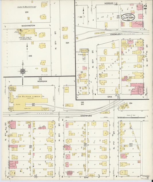 Sanborn Fire Insurance Map from Clinton, Vermillion County, Indiana (1915), Sheet #0002 - Historic Sanborn Fire Insurance Map Print, vintage old map wall art, antique decor, genealogy gift, Indiana Indiana map