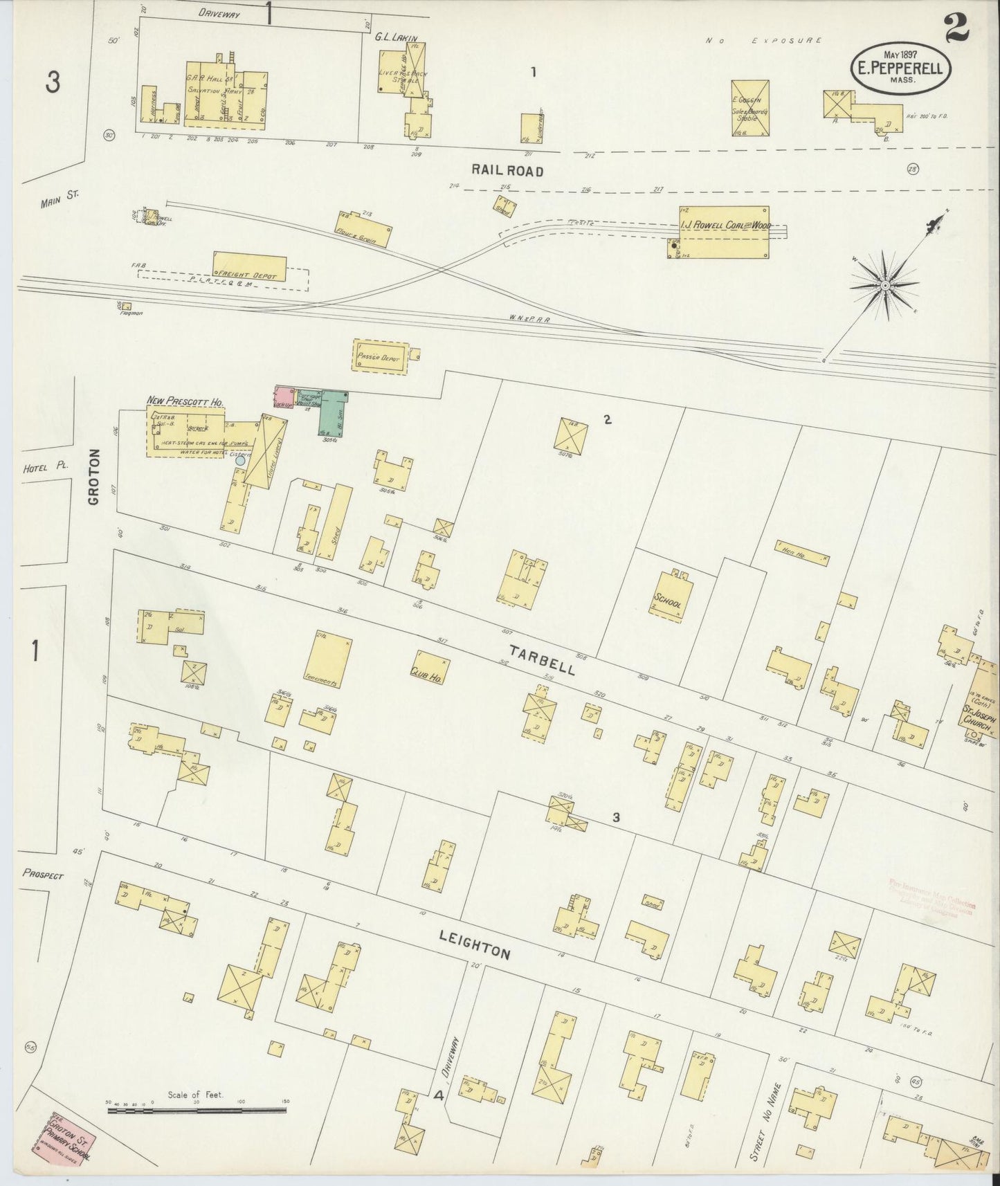 Sanborn Fire Insurance Map from East Pepperell, Middlesex County, Massachusetts (1897), Sheet #0002 - Complete Map Set gallery image, historic Sanborn map, vintage wall art, Massachusetts Massachusetts