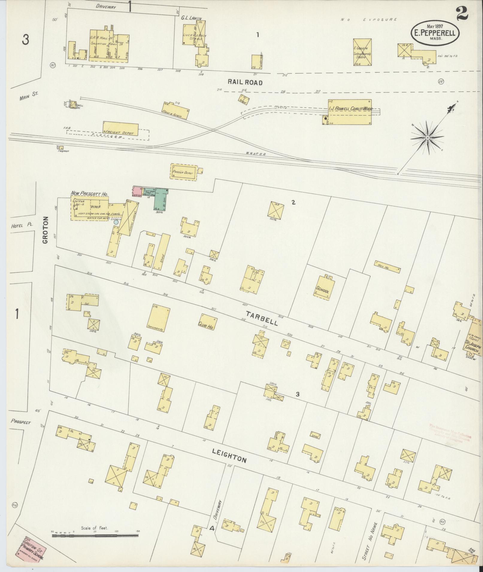 Sanborn Fire Insurance Map from East Pepperell, Middlesex County, Massachusetts (1897), Sheet #0002 - Complete Map Set gallery image, historic Sanborn map, vintage wall art, Massachusetts Massachusetts