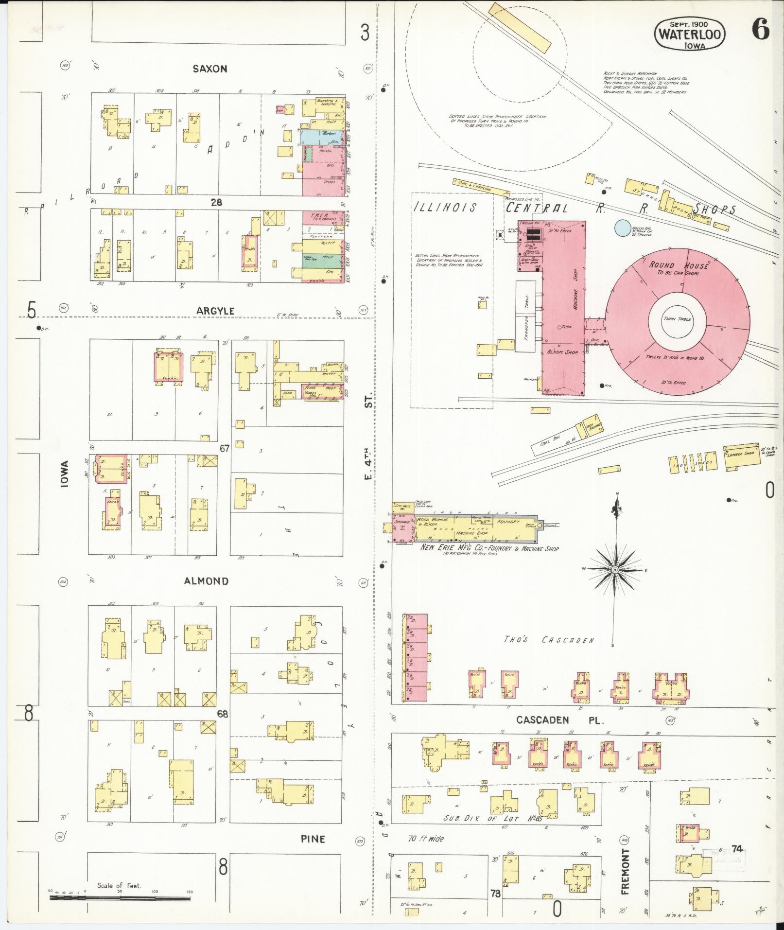 Sanborn Fire Insurance Map from Waterloo, Black Hawk County, Iowa (1900), Sheet #0006 - Historic Sanborn Fire Insurance Map Print