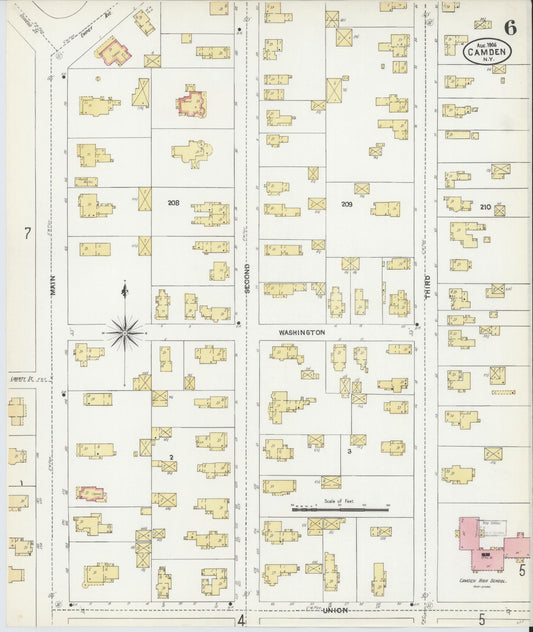Sanborn Fire Insurance Map from Camden, Oneida County, New York (1906), Sheet #0006 - Historic Sanborn Fire Insurance Map Print, vintage old map wall art, antique decor, genealogy gift, New York New York map
