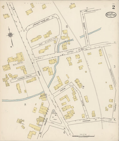 Sanborn Fire Insurance Map from Barton, Orleans County, Vermont (1922), Sheet #0002 - Complete Map Set gallery image, historic Sanborn map, vintage wall art, Vermont Vermont
