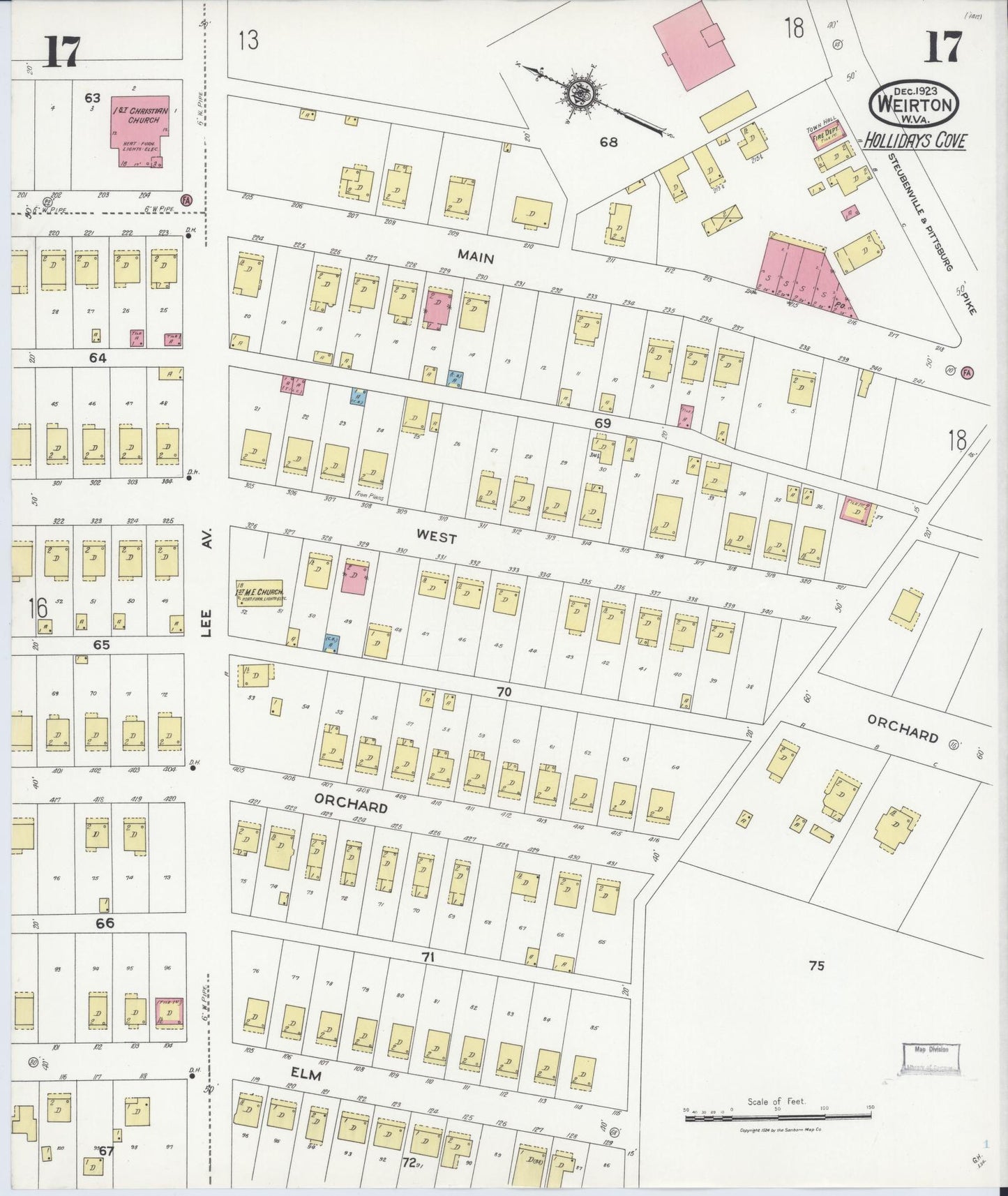 Sanborn Fire Insurance Map from Weirton, Hancock County, West Virginia (1923), Sheet #0017 - Complete Map Set gallery image, historic Sanborn map, vintage wall art, West Virginia West Virginia
