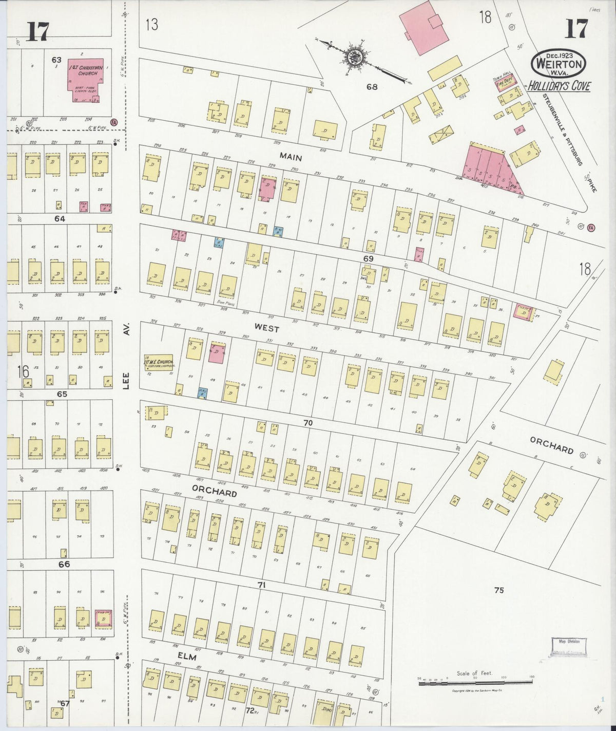 Sanborn Fire Insurance Map from Weirton, Hancock County, West Virginia (1923), Sheet #0017 - Complete Map Set gallery image, historic Sanborn map, vintage wall art, West Virginia West Virginia
