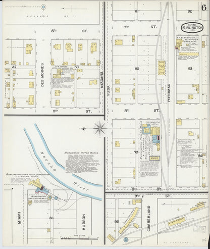 Sanborn Fire Insurance Map from Burlington, Coffey County, Kansas (1892), Sheet #0006 - Complete Map Set gallery image, historic Sanborn map, vintage wall art, Kansas Kansas