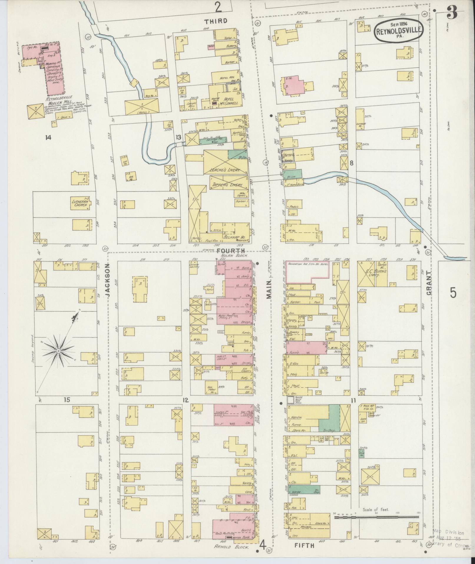 Sanborn Fire Insurance Map from Reynoldsville, Jefferson County, Pennsylvania (1896), Sheet #0003 - Complete Map Set gallery image, historic Sanborn map, vintage wall art, Pennsylvania Pennsylvania