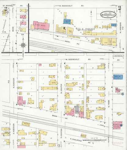 Sanborn Fire Insurance Map from Bensenville, Dupage County, Illinois (1926), Sheet #0002 - Historic Sanborn Fire Insurance Map Print, vintage old map wall art, antique decor, genealogy gift, Illinois Illinois map