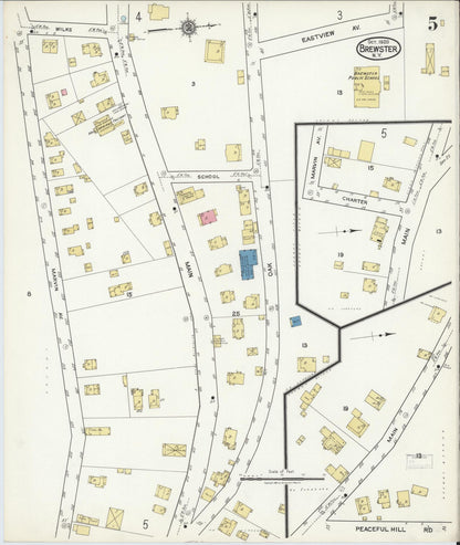 Sanborn Fire Insurance Map from Brewster, Putnam County, New York (1920), Sheet #0005 - Complete Map Set gallery image, historic Sanborn map, vintage wall art, New York New York