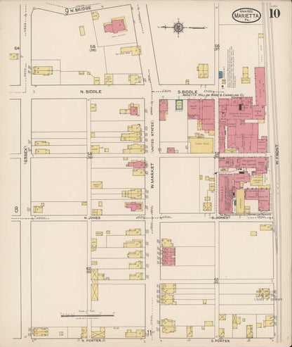 Sanborn Fire Insurance Map from Marietta, Lancaster County, Pennsylvania (1922), Sheet #0010 - Complete Map Set gallery image, historic Sanborn map, vintage wall art, Pennsylvania Pennsylvania