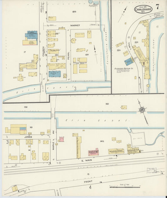 Sanborn Fire Insurance Map from Canajoharie, Montgomery County, New York (1915), Sheet #0007 - Historic Sanborn Fire Insurance Map Print, vintage old map wall art, antique decor, genealogy gift, New York New York map