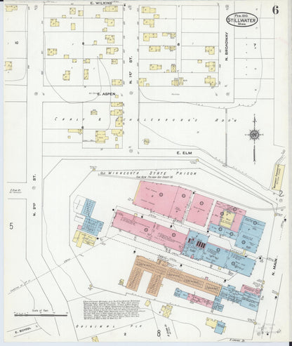 Sanborn Fire Insurance Map from Stillwater, Washington County, Minnesota (1910), Sheet #0006 - Historic Sanborn Fire Insurance Map Print, vintage old map wall art, antique decor, genealogy gift, Minnesota Minnesota map