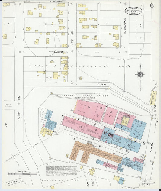 Sanborn Fire Insurance Map from Stillwater, Washington County, Minnesota (1910), Sheet #0006 - Historic Sanborn Fire Insurance Map Print, vintage old map wall art, antique decor, genealogy gift, Minnesota Minnesota map