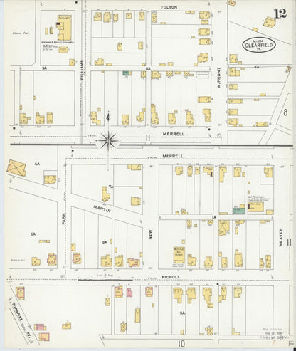 Sanborn Fire Insurance Map from Clearfield, Clearfield County, Pennsylvania (1904), Sheet #0012 - Complete Map Set gallery image, historic Sanborn map, vintage wall art, Pennsylvania Pennsylvania
