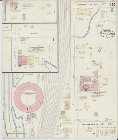 Sanborn Fire Insurance Map from Rock Island, Rock Island County, Illinois (1886), Sheet #0018 - Complete Map Set gallery image, historic Sanborn map, vintage wall art, Illinois Illinois