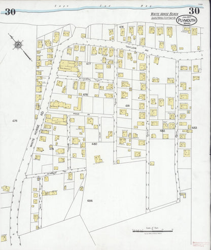 Sanborn Fire Insurance Map from Plymouth, Plymouth County, Massachusetts (1927), Sheet #0030 - Complete Map Set gallery image, historic Sanborn map, vintage wall art, Massachusetts Massachusetts