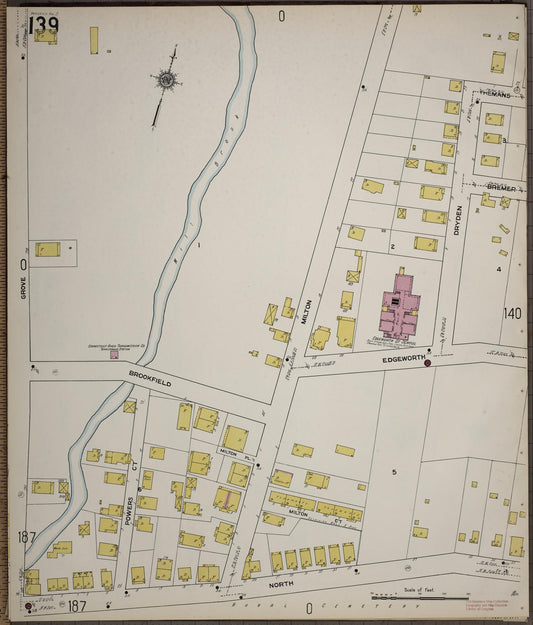 Sanborn Fire Insurance Map from Worcester, Worcester County, Massachusetts (1910), Sheet #0139 - Historic Sanborn Fire Insurance Map Print, vintage old map wall art, antique decor, genealogy gift, Massachusetts Massachusetts map