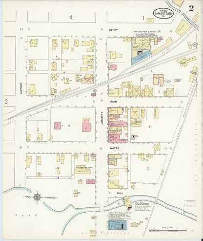 Sanborn Fire Insurance Map from Jamestown, Mercer County, Pennsylvania (1912), Sheet #0002 - Complete Map Set gallery image, historic Sanborn map, vintage wall art, Pennsylvania Pennsylvania