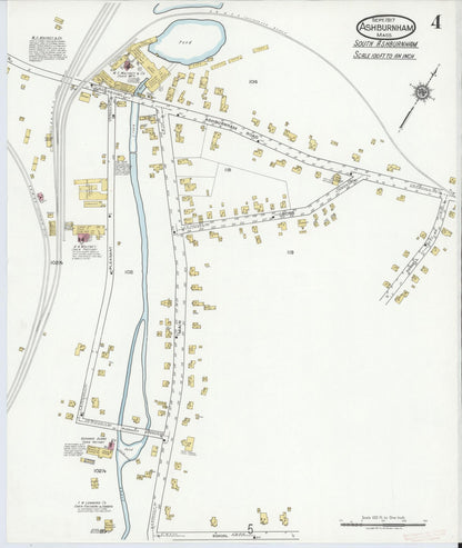 Sanborn Fire Insurance Map from Ashburnham, Worcester County, Massachusetts (1917), Sheet #0004 - Complete Map Set gallery image, historic Sanborn map, vintage wall art, Massachusetts Massachusetts