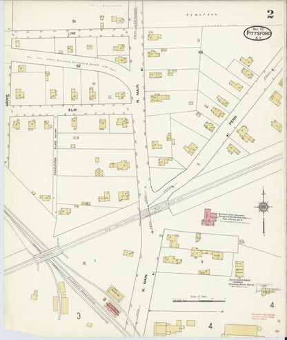 Sanborn Fire Insurance Map from Pittsford, Monroe County, New York (1912), Sheet #0002 - Complete Map Set gallery image, historic Sanborn map, vintage wall art, New York New York