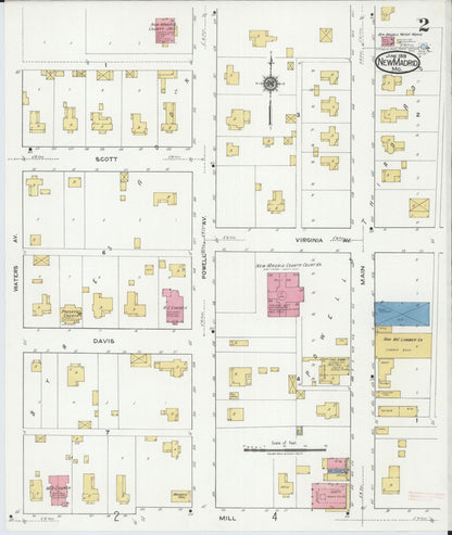 Sanborn Fire Insurance Map from New Madrid, New Madrid County, Missouri (1919), Sheet #0002 - Complete Map Set gallery image, historic Sanborn map, vintage wall art, Missouri Missouri