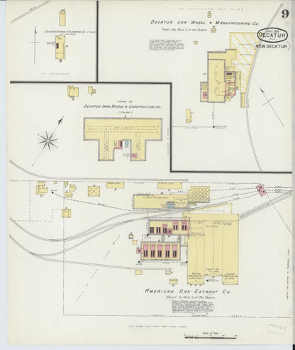 Sanborn Fire Insurance Map from Decatur, Morgan County, Alabama (1894), Sheet #0009 - Complete Map Set gallery image, historic Sanborn map, vintage wall art, Alabama Alabama
