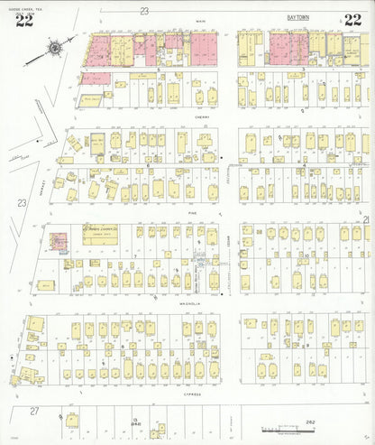 Sanborn Fire Insurance Map from Goose Creek, Harris County, Texas (1939), Sheet #0022 - Complete Map Set gallery image, historic Sanborn map, vintage wall art, Texas Texas