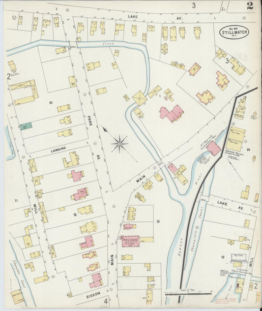 Sanborn Fire Insurance Map from Stillwater, Saratoga County, New York (1897), Sheet #0002 - Historic Sanborn Fire Insurance Map Print, vintage old map wall art, antique decor, genealogy gift, New York New York map