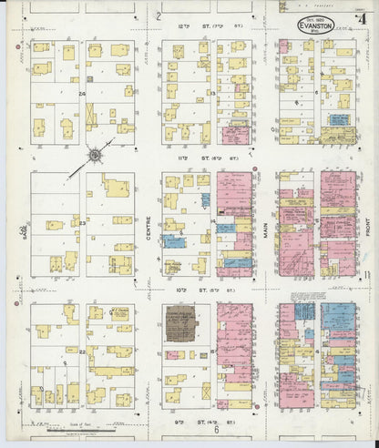 Sanborn Fire Insurance Map from Evanston, Uinta County, Wyoming (1920), Sheet #0004 - Complete Map Set gallery image, historic Sanborn map, vintage wall art, Wyoming Wyoming