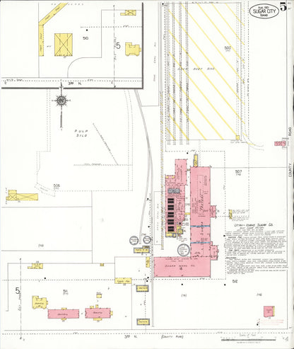 Sanborn Fire Insurance Map from Sugar City, Madison County, Idaho (1921), Sheet #0005 - Complete Map Set gallery image, historic Sanborn map, vintage wall art, Idaho Idaho