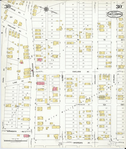 Sanborn Fire Insurance Map from East Liverpool, Columbiana County, Ohio (1923), Sheet #0030 - Complete Map Set gallery image, historic Sanborn map, vintage wall art, Ohio Ohio