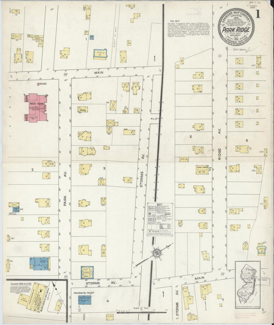 Sanborn Fire Insurance Map from Park Ridge, Bergen County, New Jersey. (1913) – Historic Sanborn Fire Insurance Map Print