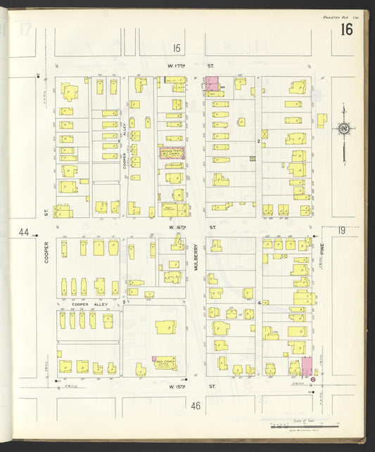 Sanborn Fire Insurance Map from Anniston, Calhoun County, Alabama (1925), Sheet #0016 - Historic Sanborn Fire Insurance Map Print, vintage old map wall art, antique decor, genealogy gift, Alabama Alabama map