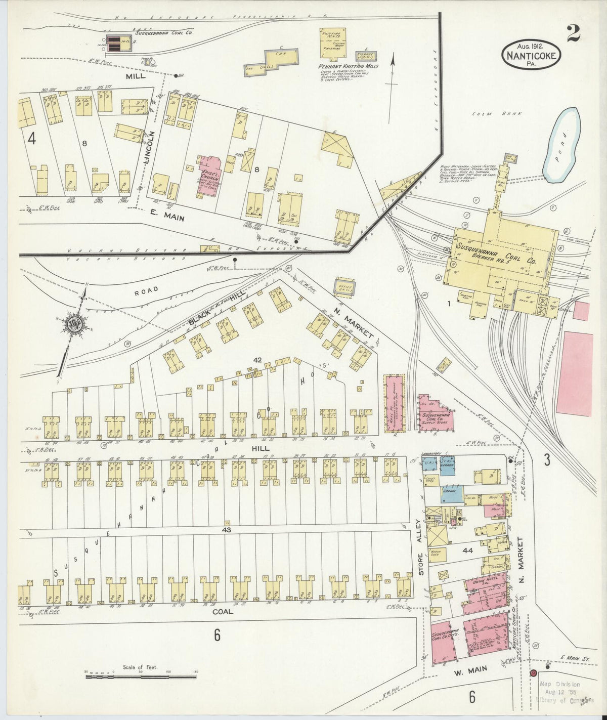 Sanborn Fire Insurance Map from Nanticoke, Luzerne County, Pennsylvania (1912), Sheet #0002 - Historic Sanborn Fire Insurance Map Print, vintage old map wall art, antique decor, genealogy gift, Pennsylvania Pennsylvania map