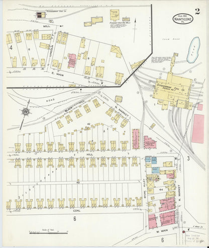 Sanborn Fire Insurance Map from Nanticoke, Luzerne County, Pennsylvania (1912), Sheet #0002 - Historic Sanborn Fire Insurance Map Print, vintage old map wall art, antique decor, genealogy gift, Pennsylvania Pennsylvania map